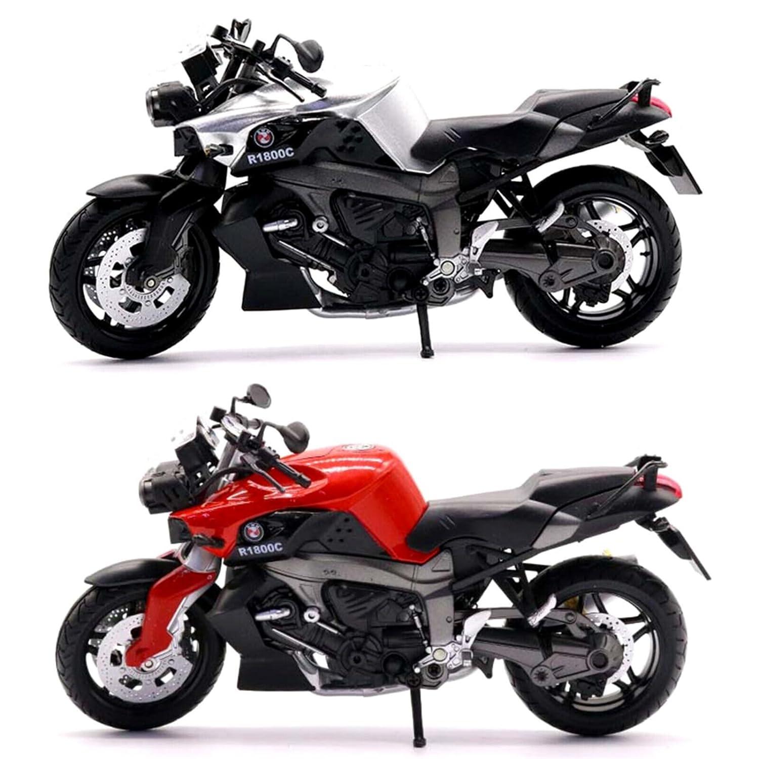 BMW R1800C Die-Cast 1:12 Scale Bike Model with Moving Handle for Kids  (Grey, Red, Pack of: 1)