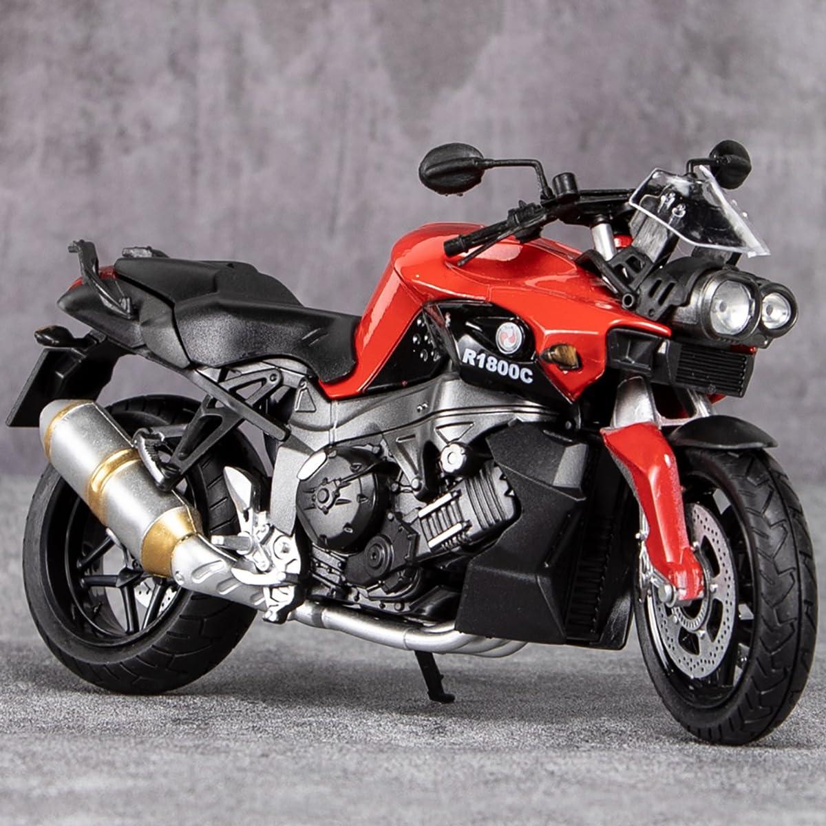 BMW R1800C Die-Cast 1:12 Scale Bike Model with Moving Handle for Kids  (Grey, Red, Pack of: 1)